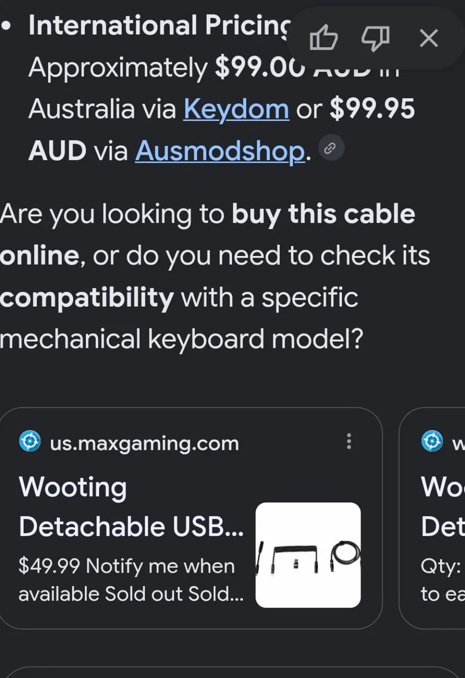 New E Wooting Cable